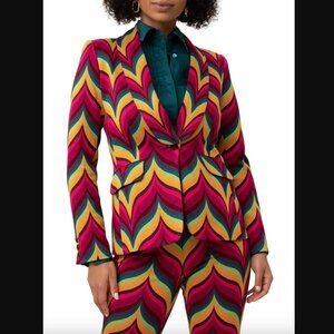 Trina Turk West Village Chevron Jacquard Blazer 4